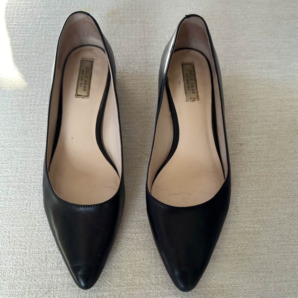 Cole Haan Grand OS Pointed Skimmer Flats - Black